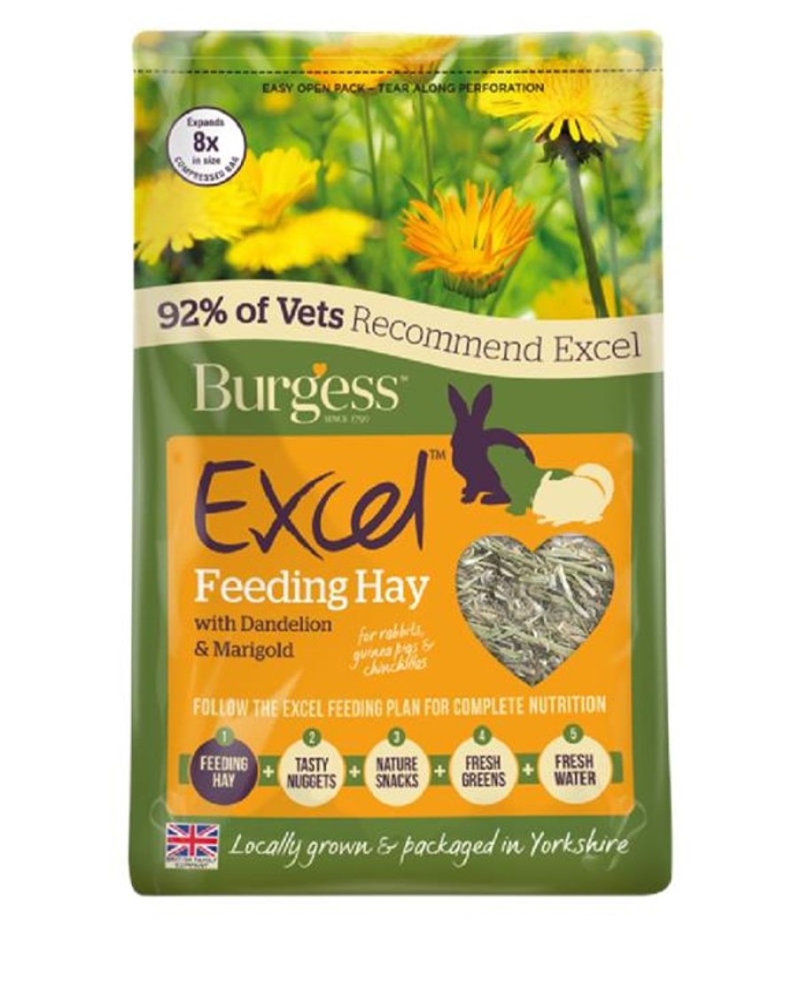 Small Pet Burgess Guinea Pig | Burgess Excel Feeding Hay With Dandelion & Marigold 1Kg