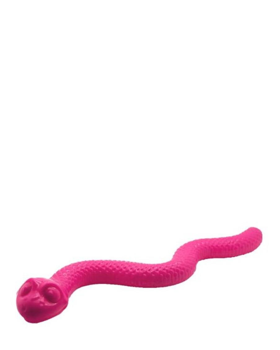 Dog Tuffs x Doglife Feeding | James & Steel Tpr Large Interactive Treat Snake Dog Toy Pink